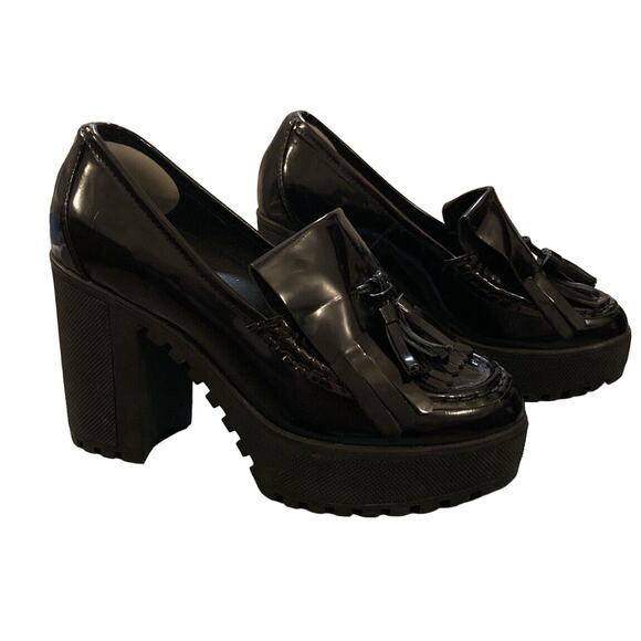 Atelje 71 Anja Specchio Black Leather Kiltie Lug Heel NIB, 7 - Picture 4 of 10